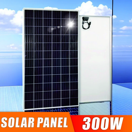 Una fotografía de un panel solar de 300 vatios, para representar cómo calcular la cantidad de paneles solares.